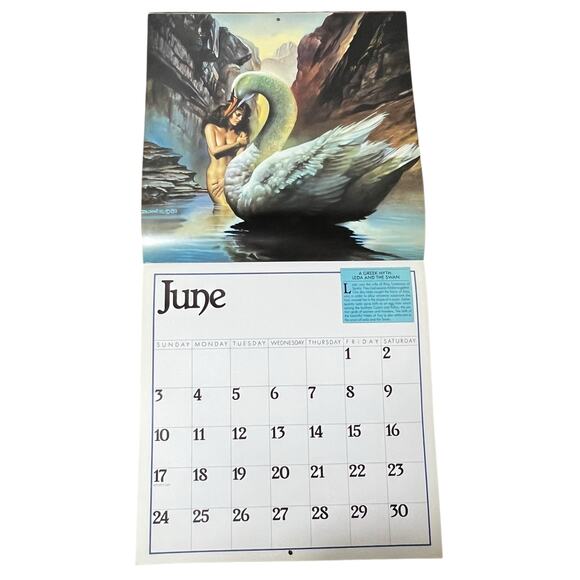 Vintage 1990 Boris Vallejo Mythology Calendar - Unused same dates again in 2029 - Picture 7 of 15
